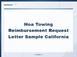 Hoa Towing Reimbursement Letter Sample in California