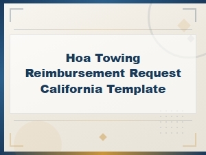 California Hoa Towing Reimbursement Request Template